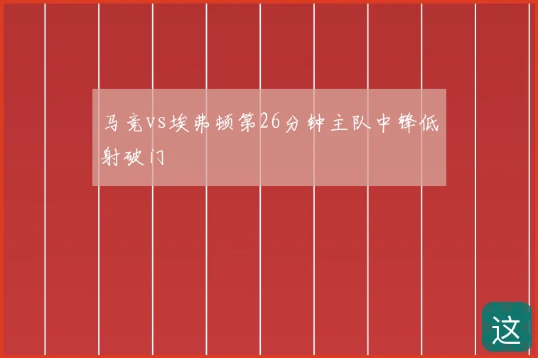 马竞vs埃弗顿第26分钟主队中锋低射破门